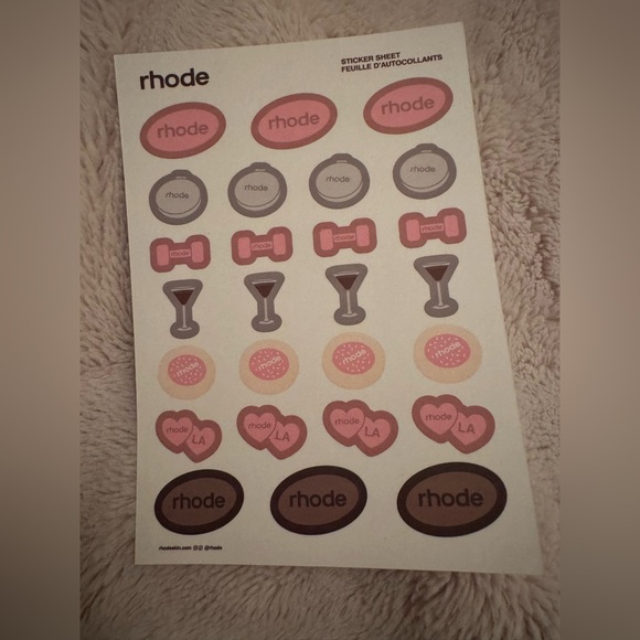Rhode Pink and Brown Sticker Sheet - Picture 1 of 1